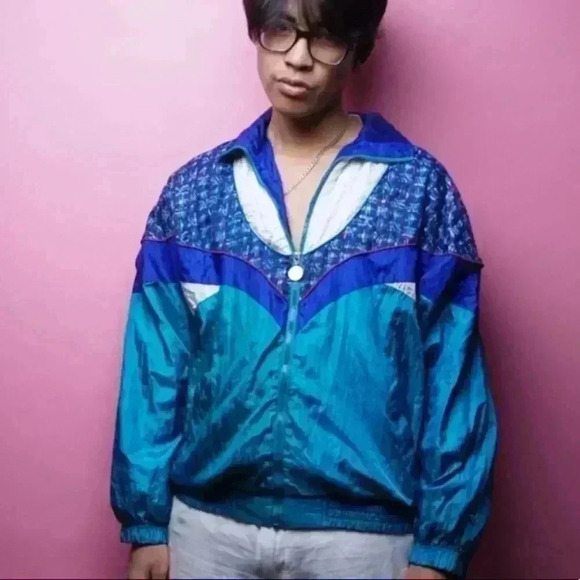 Wilson Advantage Vintage “80’s” Style Bomber Windbreaker Zip Lined Jacket Size L - Picture 1 of 16